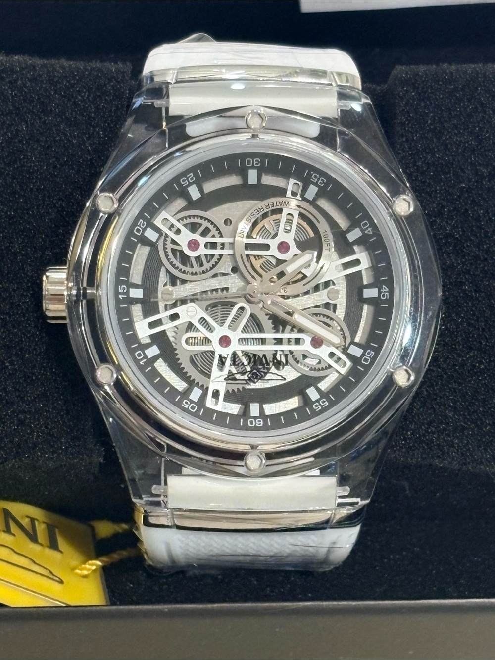 Invicta Transparent Skeleton Men's Watch in White and Silver